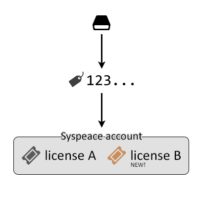 Syspeace license key model, keep the same license key for all new licenses.